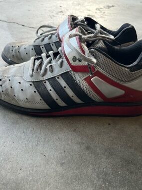 adidas Men’s White, Black & Red Athletic Training Shoes